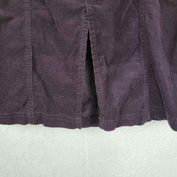 Banana Republic Womens Skirt 12 Purple Corduroy Front Slit‎ Belt Loops Pockets - Picture 5 of 12